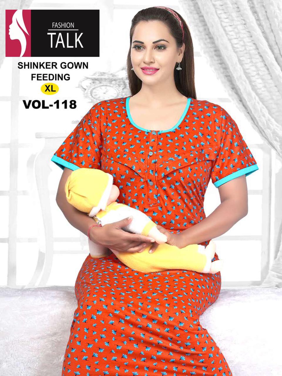 Ft Feeding 118 Nighty Night Wear Hosiery Cotton Night Dress Collection